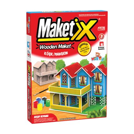 Maketix Ahşap Boyama Köşk Maket Seti – Boyanabilir Wooden Maket Ev (3+ Yaş)